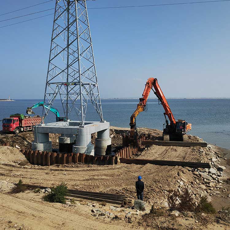 海邊電力塔基鋼板樁工程